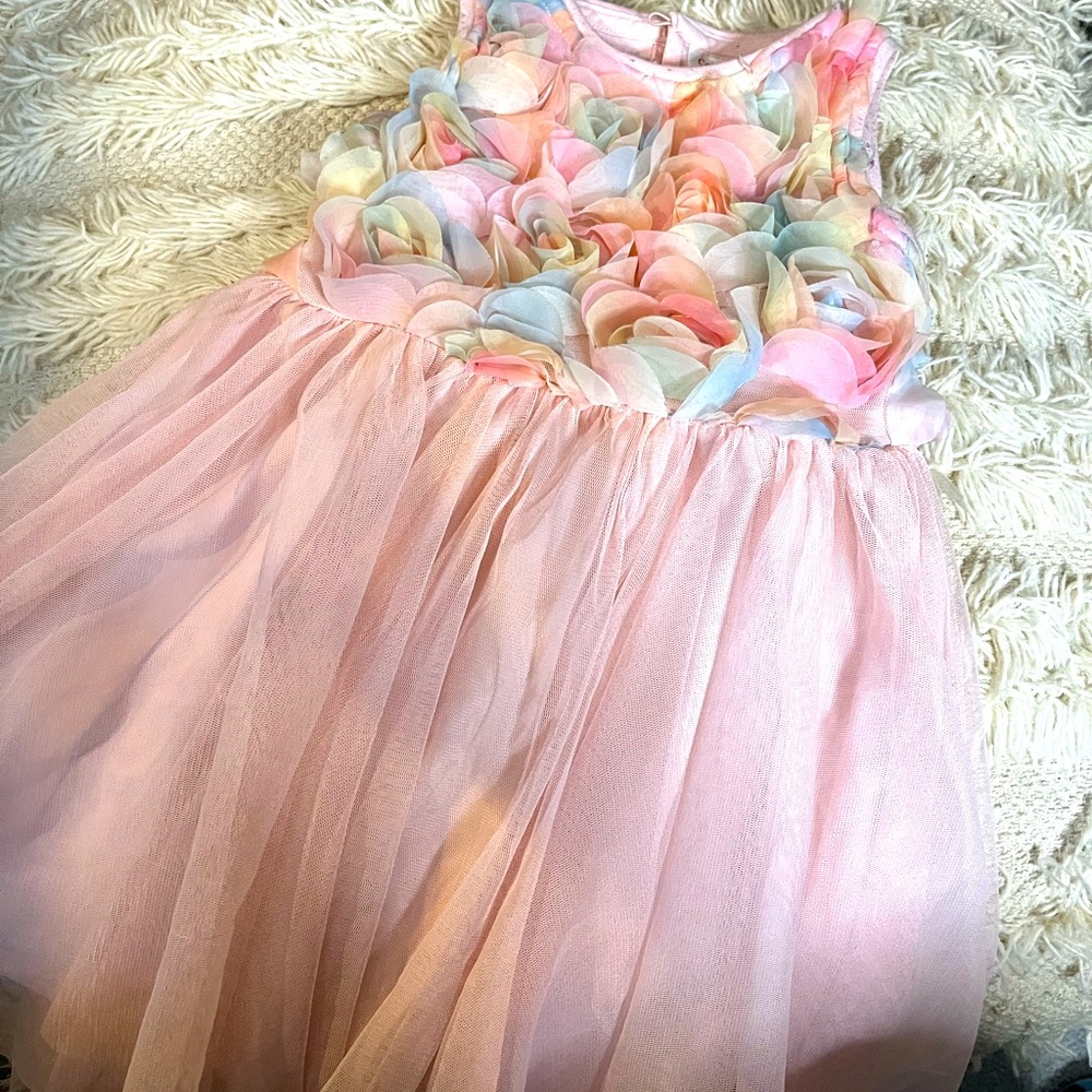 Gently USED Cat & Jack 3T dress with pink skirt and floral top.